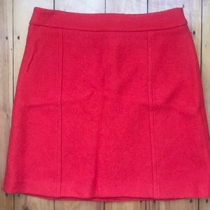 Ann Taylor Wool Blend Red Mini Skirt Size 8